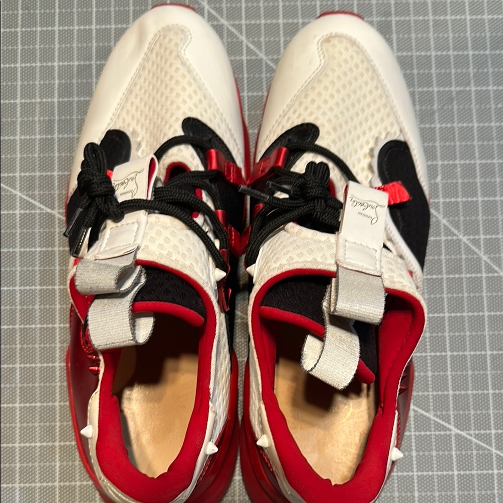 Christian Louboutin Red and Black Sneakers with Chunky Silhouette